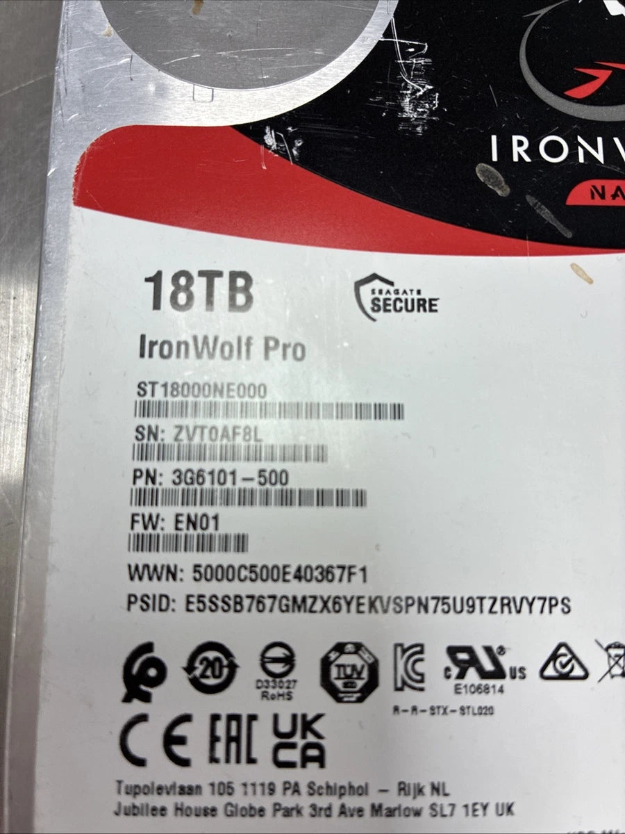 Seagate IronWolf Pro 18TB SATA 6Gb/s 3.5" NAS Hard Drive- ST18000NE000