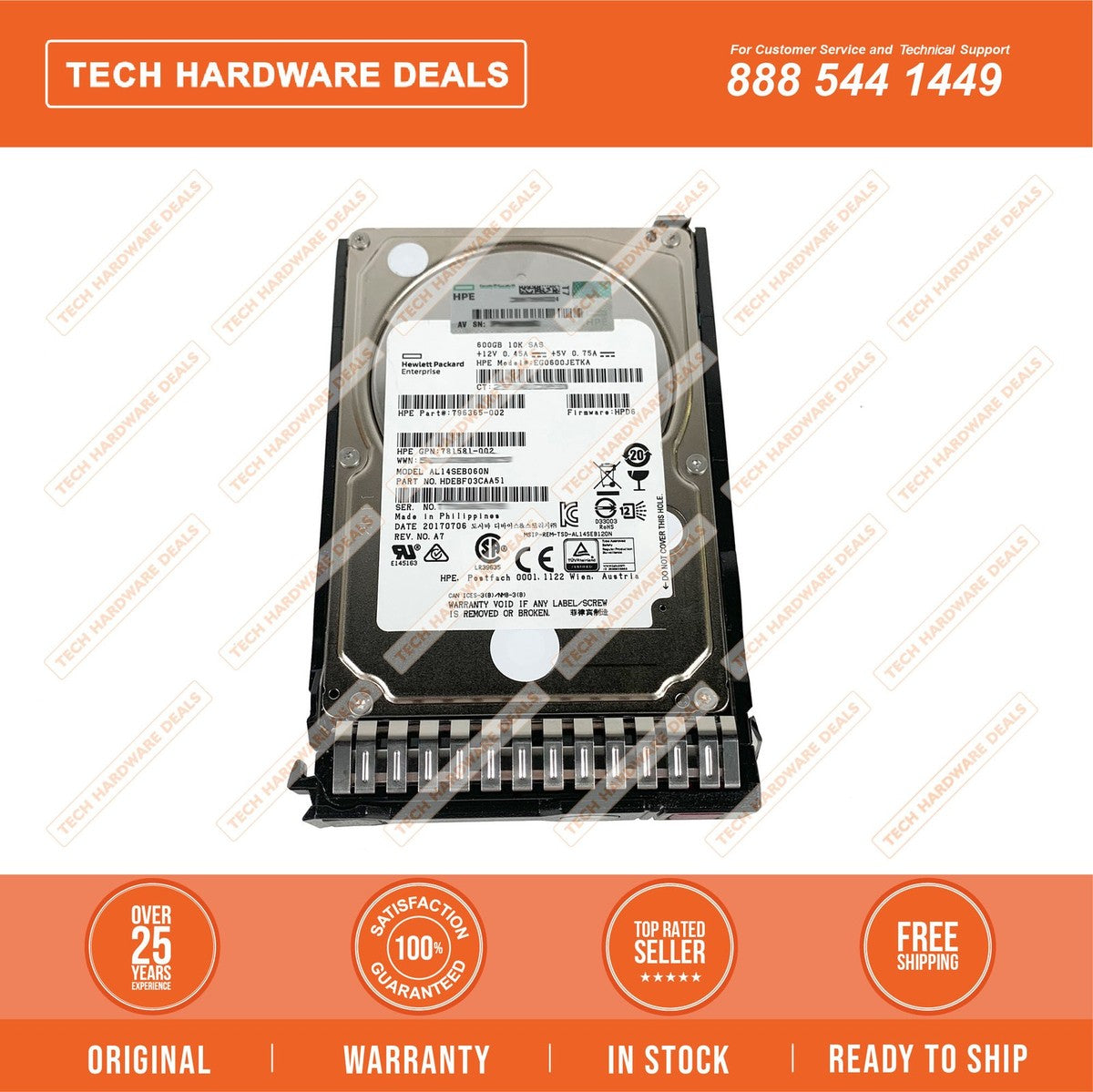 781577-001 HPE 600GB SAS 12G 10K SFF SC HDD