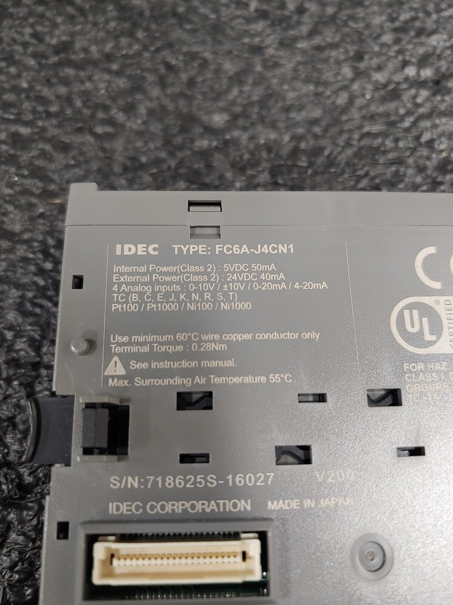 IDEC FC6A-J4CN1 FC6A MicroSmart PLC 4pt Universal Analog Input Module