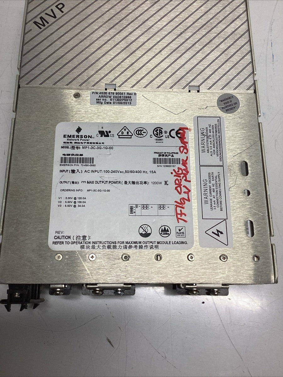 Emerson MVP Series MP1-3C-3G-1G-00 Power Supply 1200W R-988