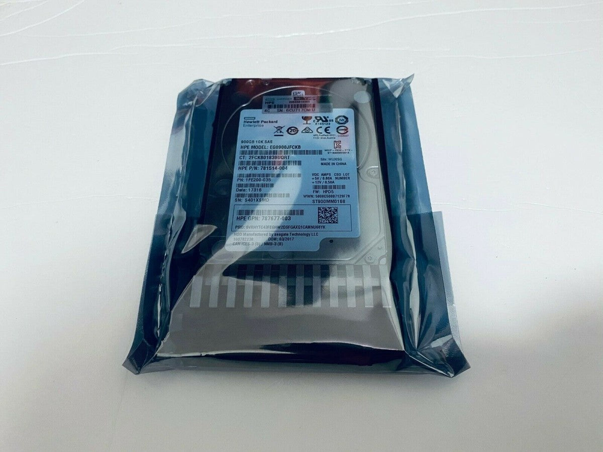 HP 787647-001 J9F47A 900GB SAS 10K 2.5in 12Gbps MSA SFF ENT HDD Hard Drive