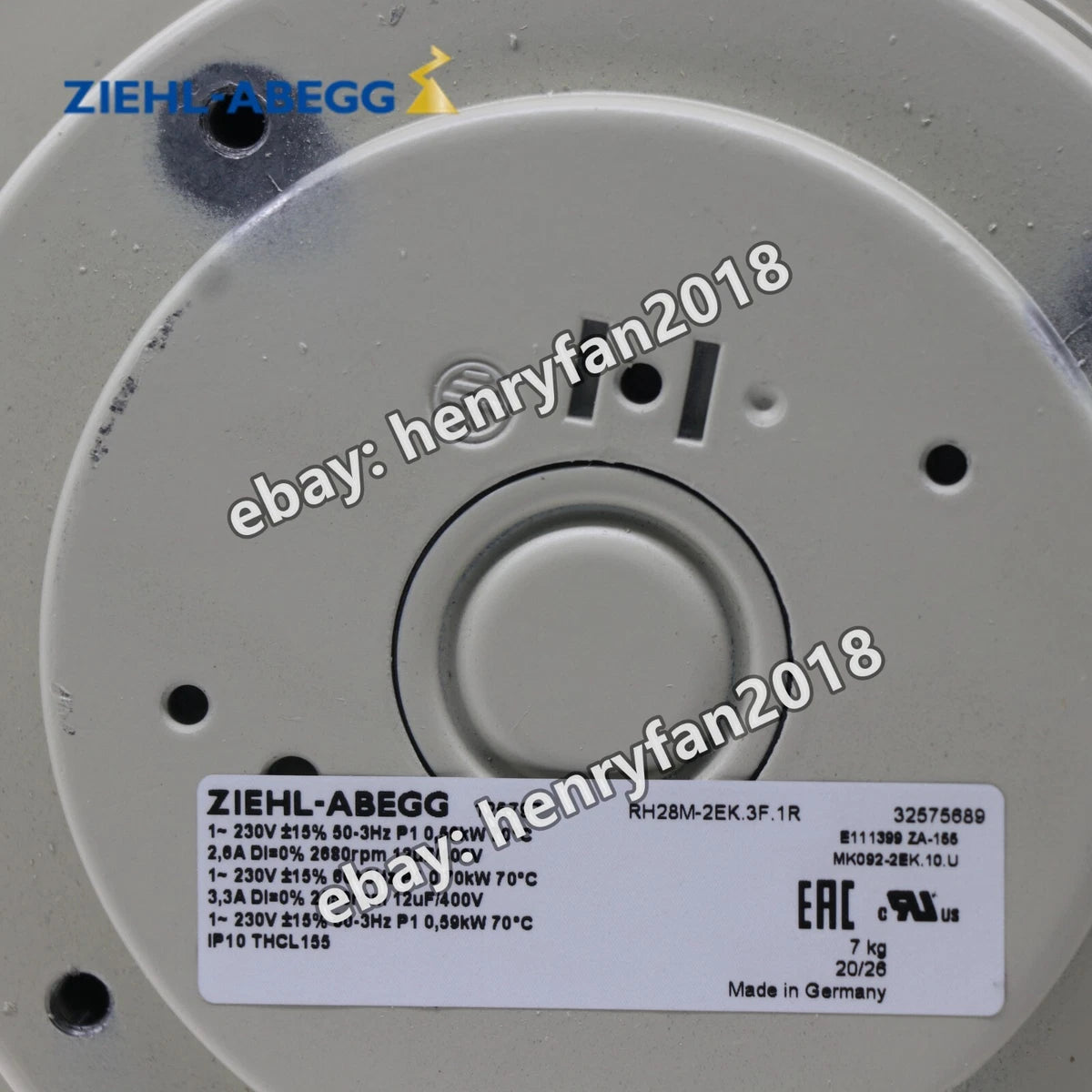 Ziehl-abegg Fan RH28M-2EK.3F.1R 230VAC 590/700W 2680/2550RPM Centrifugal Fan