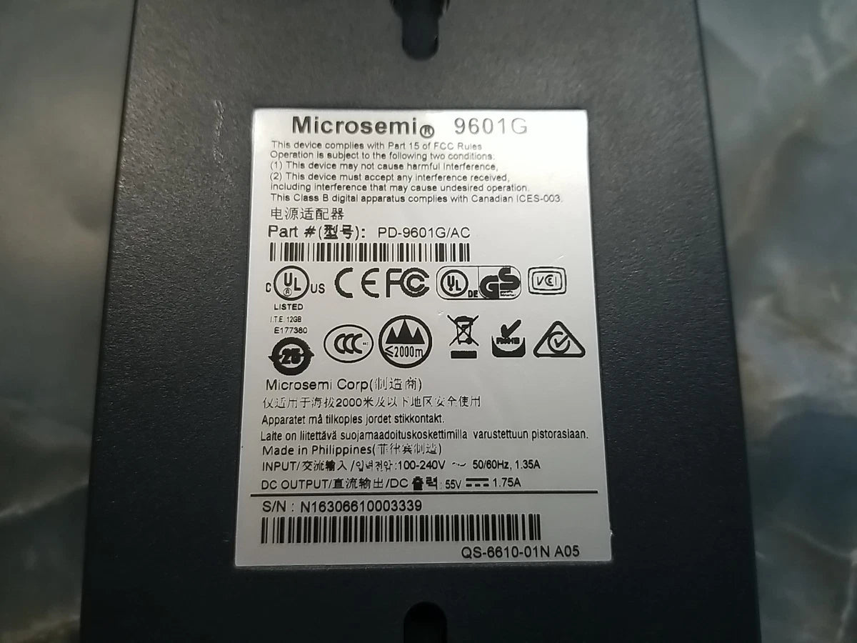 MICROSEMI 9601G PoE Injector - Single Port, 95W Gigabit Midspan