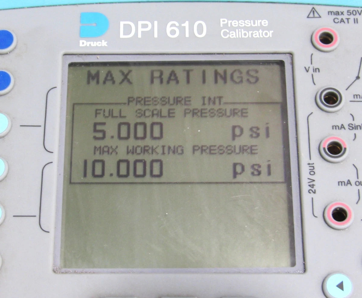 Druck DPI 610 Portable Pressure Calibrator 5 psi g P/N DK344 Power Tested