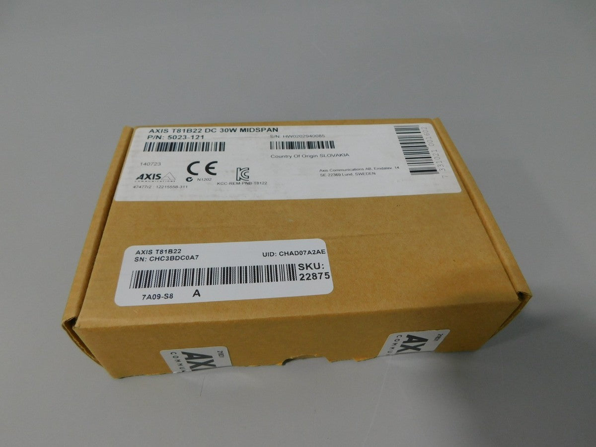 AXIS Video Cameras - T81B22 DC 30W MIDSPAN PoE 5023-121 B79 NEW SEALED