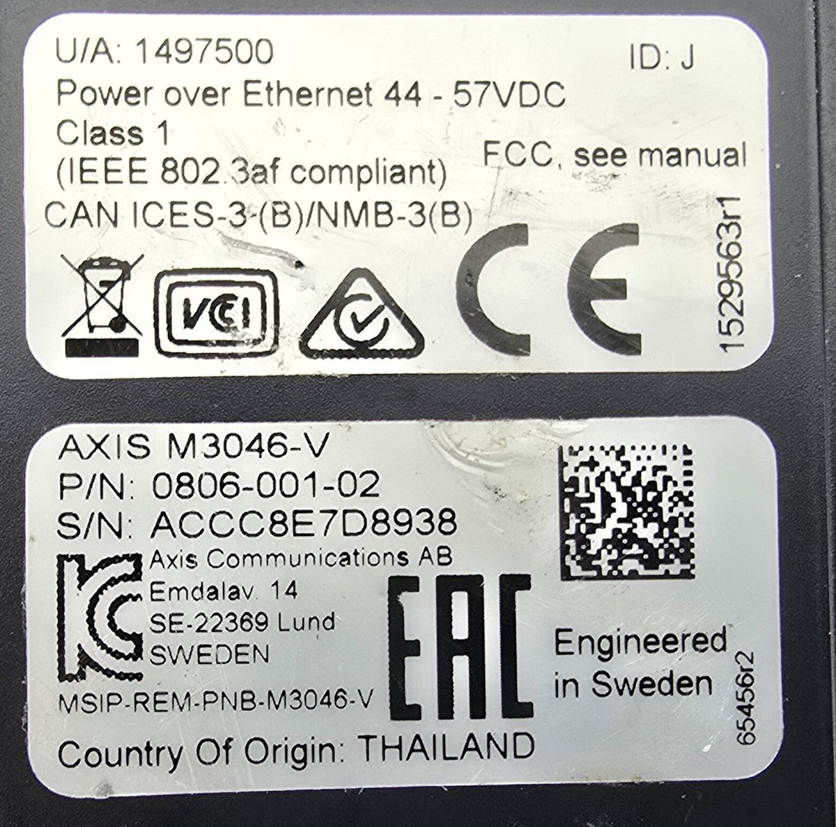 *LOT OF 10* AXIS Communications M3046-V PoE Network Mini Dome Cameras