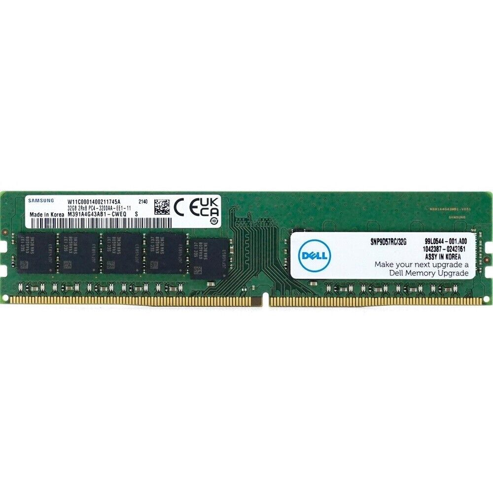 Dell 32GB 2Rx8 DDR4 3200Mhz ECC Memory (SNP9D57RC/32G