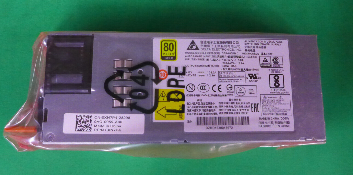 NEW Dell 460W 80 Gold Plus Power Supply Unit DPS-460KB-C XN7P4