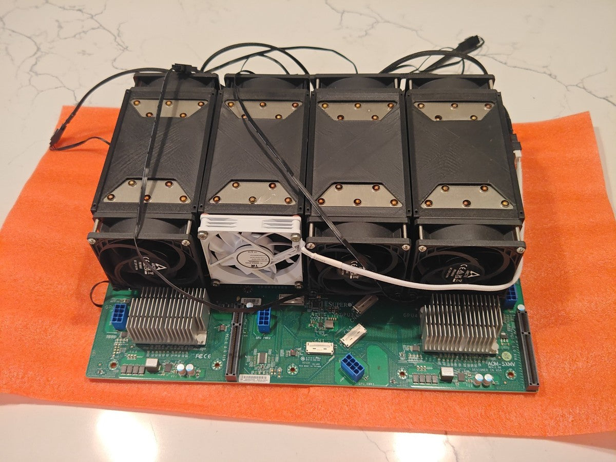 Custom 4x NVIDIA TESLA V100 16GB SXM2 to 2x PCIe x16 64G VRAM AI Compute Node