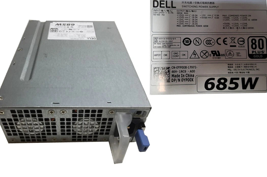 Dell Precision T3610 T5610 T5600 685W Power Supply D685EF-00 YP00X 0YP00X