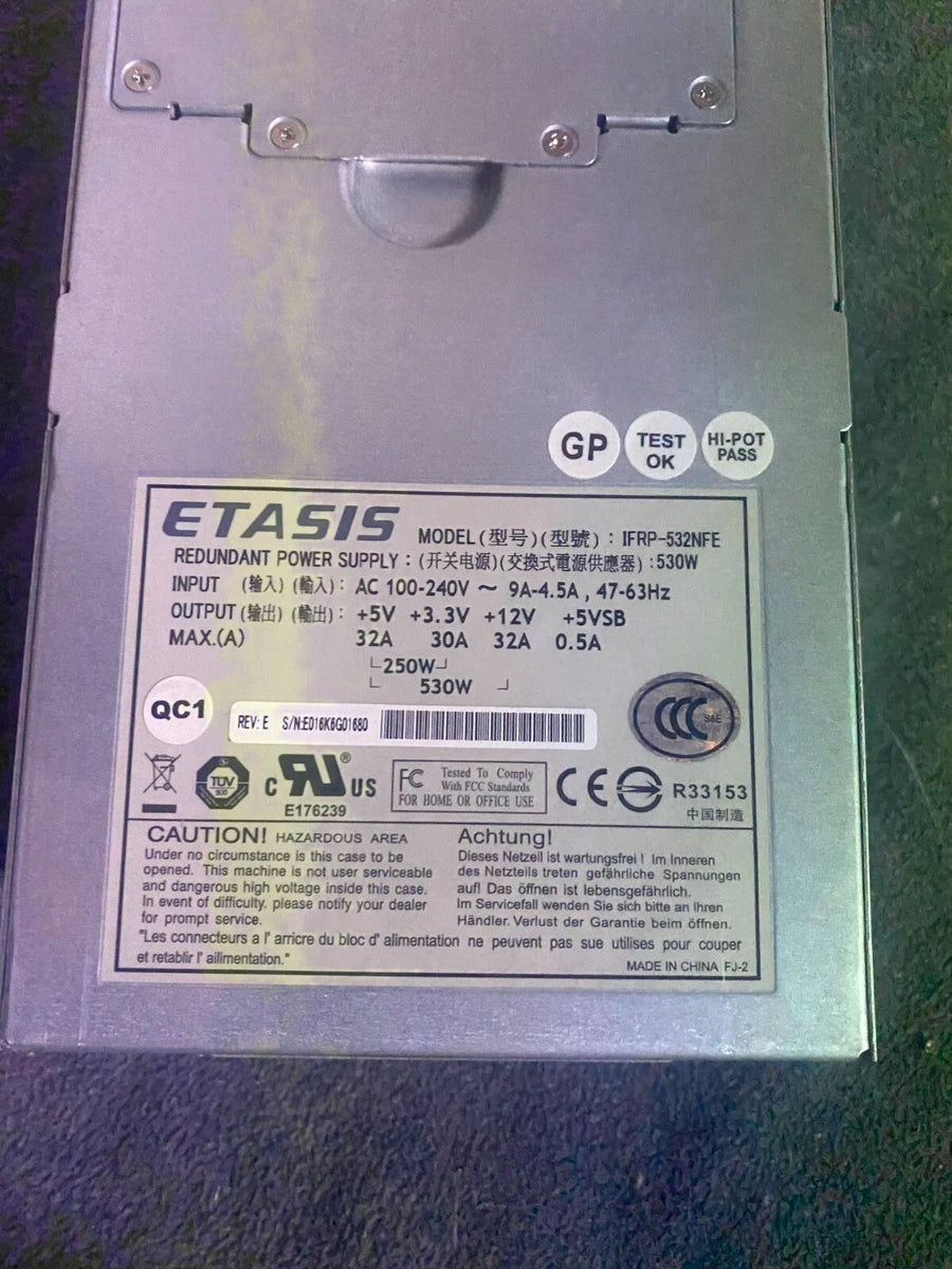 ETASIS IFRP-532NF IFRP-532NFE 530W Disk Array Power Supply 9273ECPSU