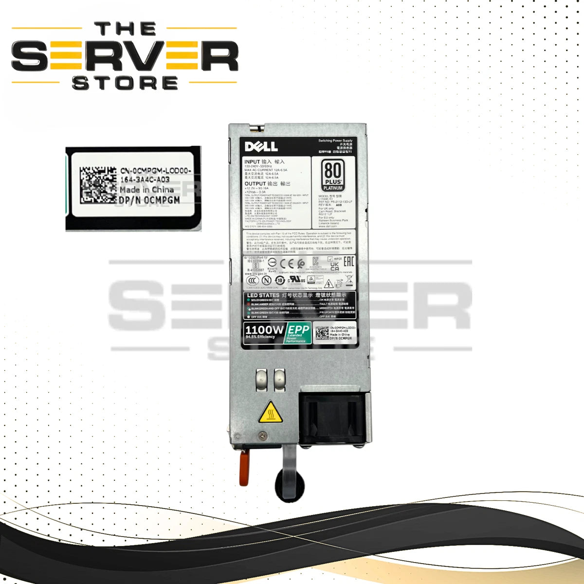 Dell 1100W 80 Plus Platinum Power Supply (PSU For PowerEdge Server 0CMPGM CMPGM