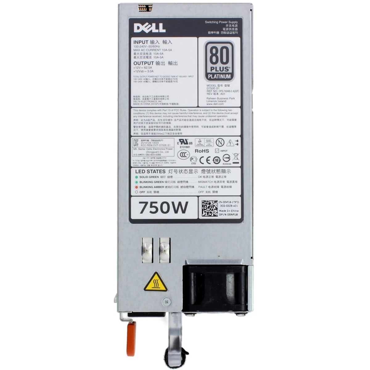 Dell 750W 80+ Platinum PSU (5NF18