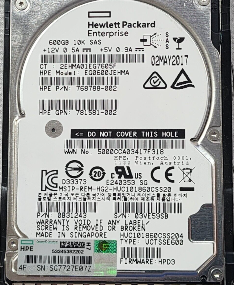 HP 781577-001 600GB 10K 12Gbps 2.5'' SAS Hard Disk Drive HDD | Smart Carrier