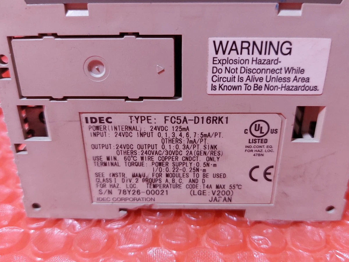 Idec FC5A-D16RK1 Smart Controller FC4A-J8C1+ FC4A-K2C1