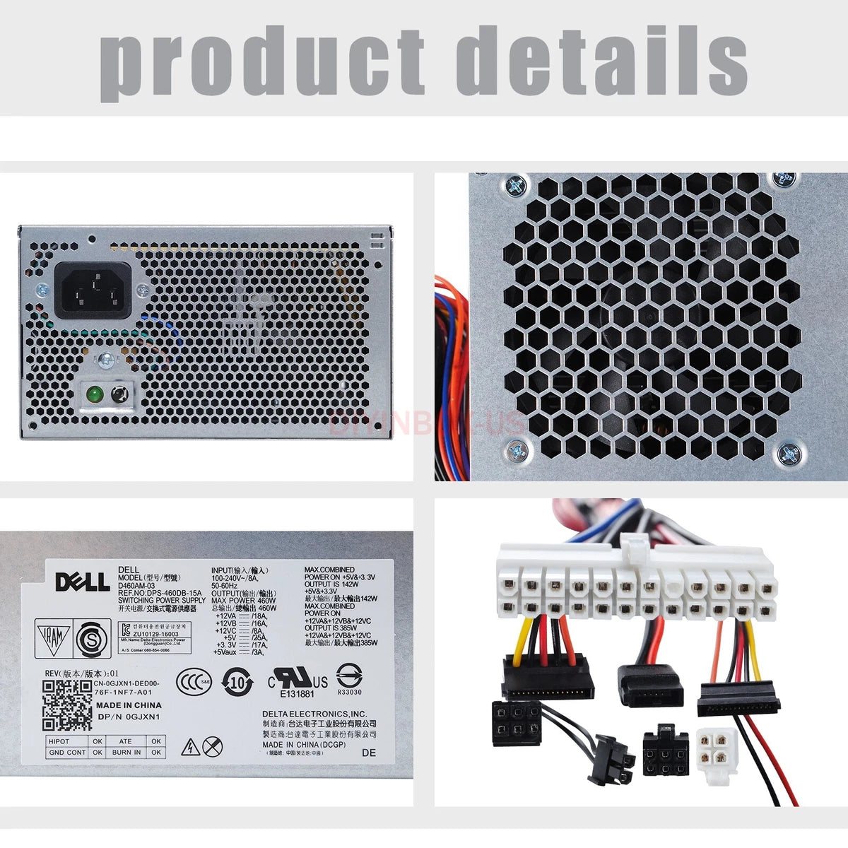 460W D460AM-03 GJXN1 Power Supply For DELL XPS 8910 8920 8300 8900 R5 R6 R7