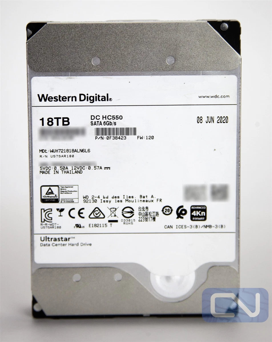 WD WD HC550 (18TB WUH721818ALN6L6 0F38423 SATA 6Gb/s (512MB 4Kn 3.5" HDD