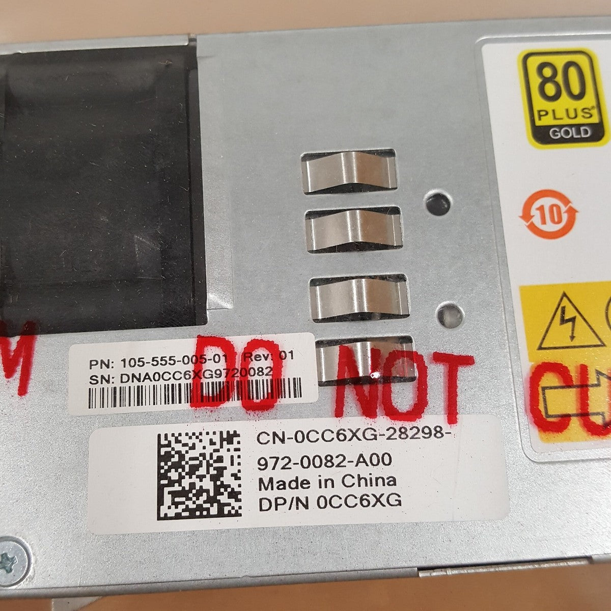 Dell 460W 80 Plus Gold Reverse Airflow (PS to I/O PSU for S4048-ON CC6XG 0CC6XG