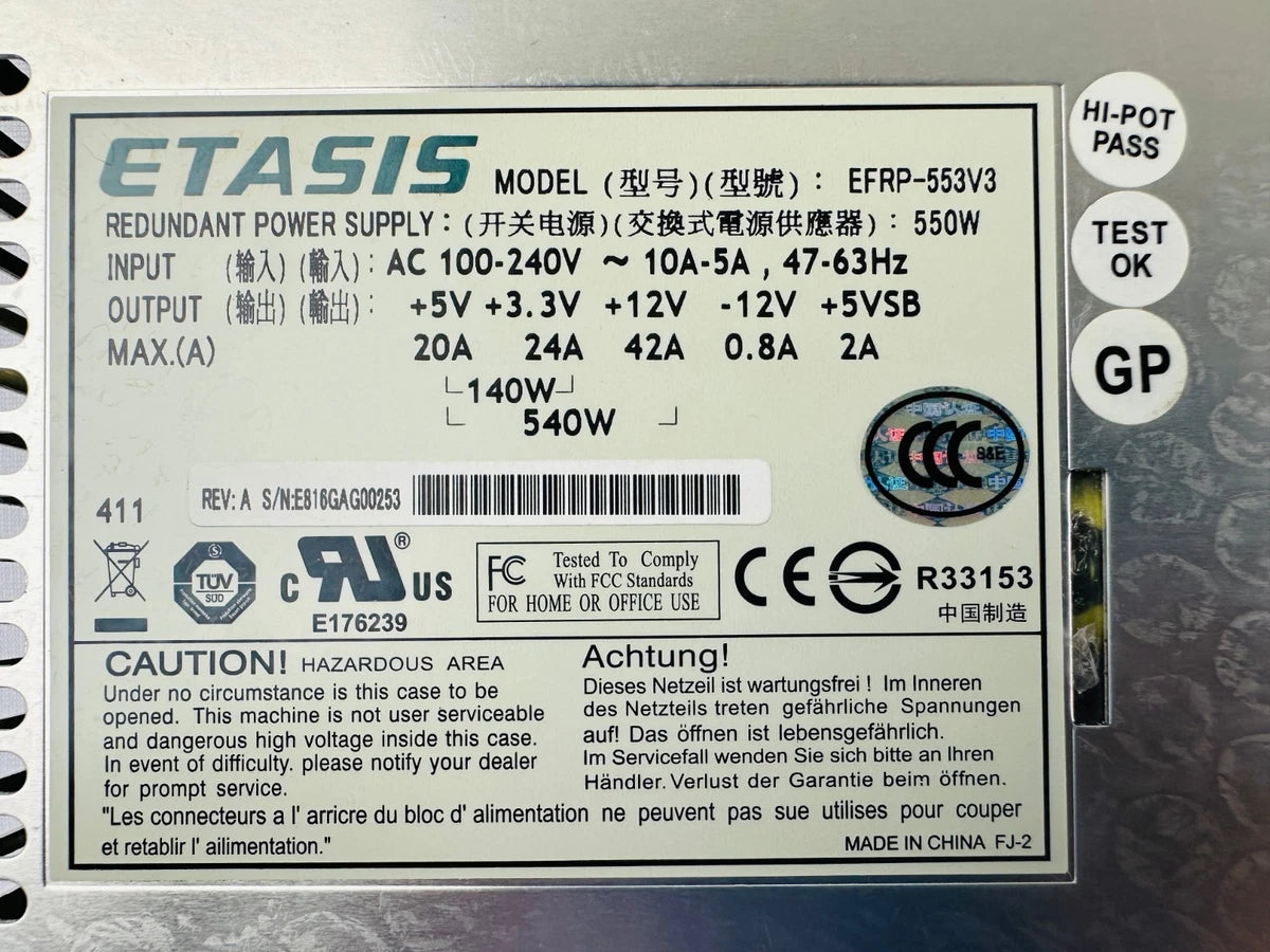 Etasis EFRP-553V3 Redundant Power Supply