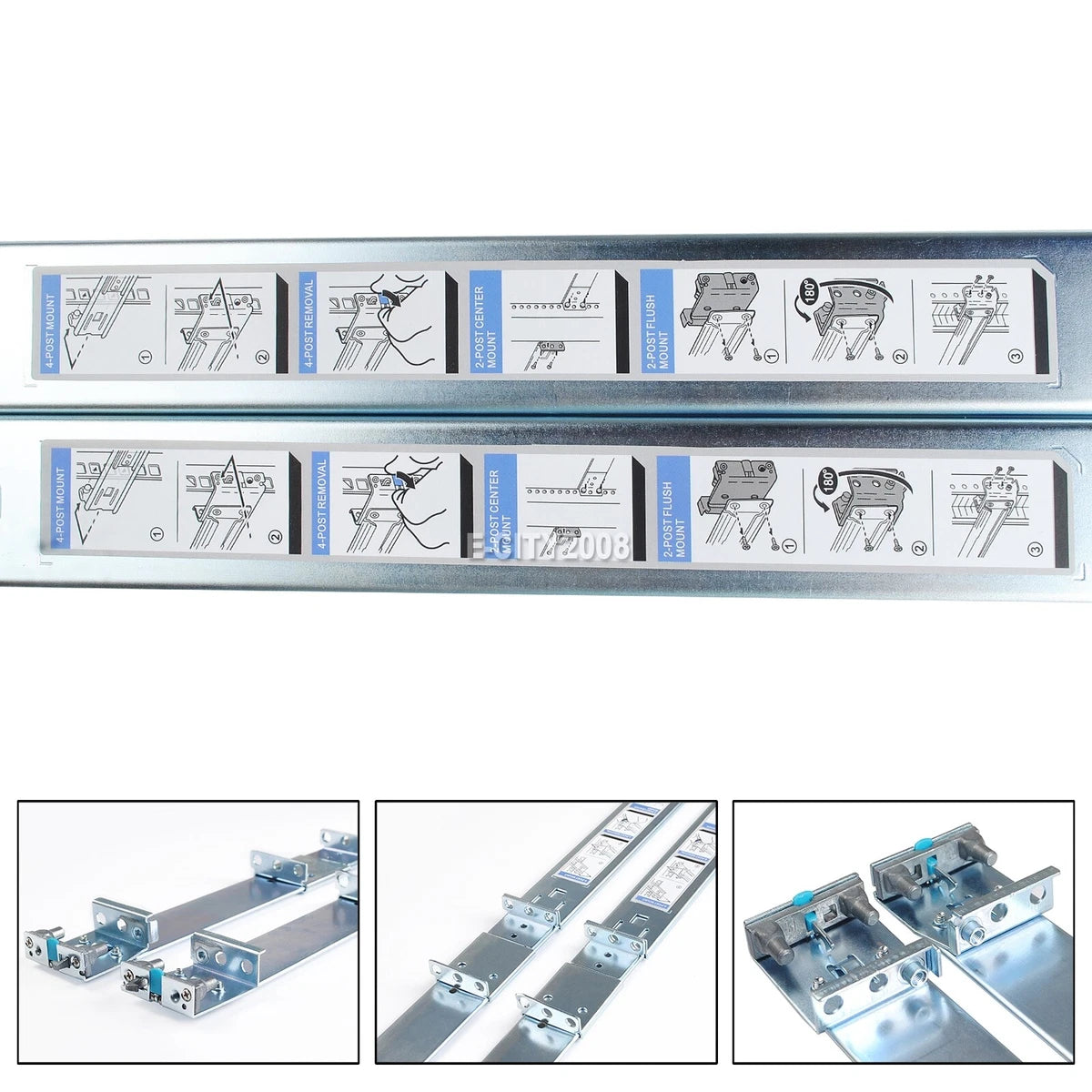 Dell PowerEdge R320 R330 R420 R620 1U Static Ready Rails Rail Kit 053D7M 0D419M|364715810150