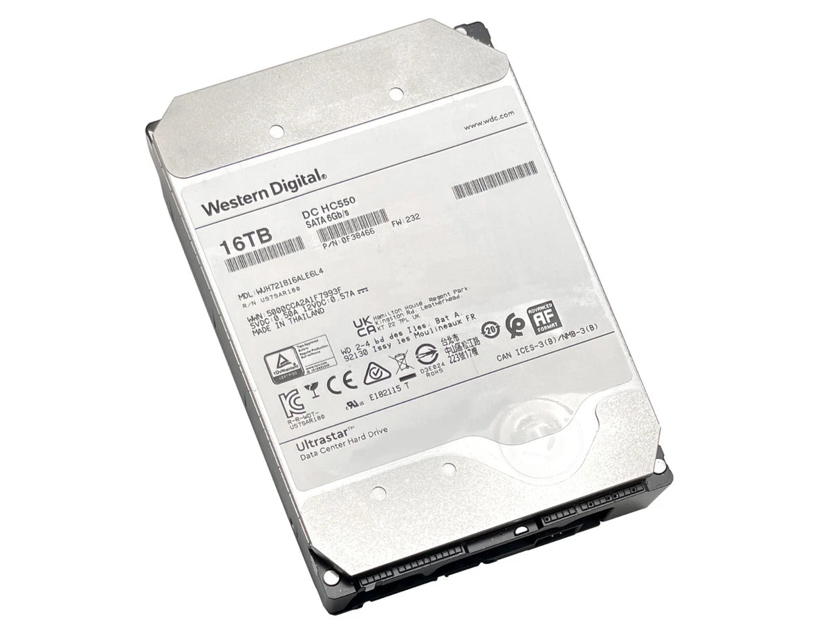 WD Ultrastar DC HC550 16TB SATA 6G 3.5" 7200RPM Enterprise HDD - WUH721816ALE6L4