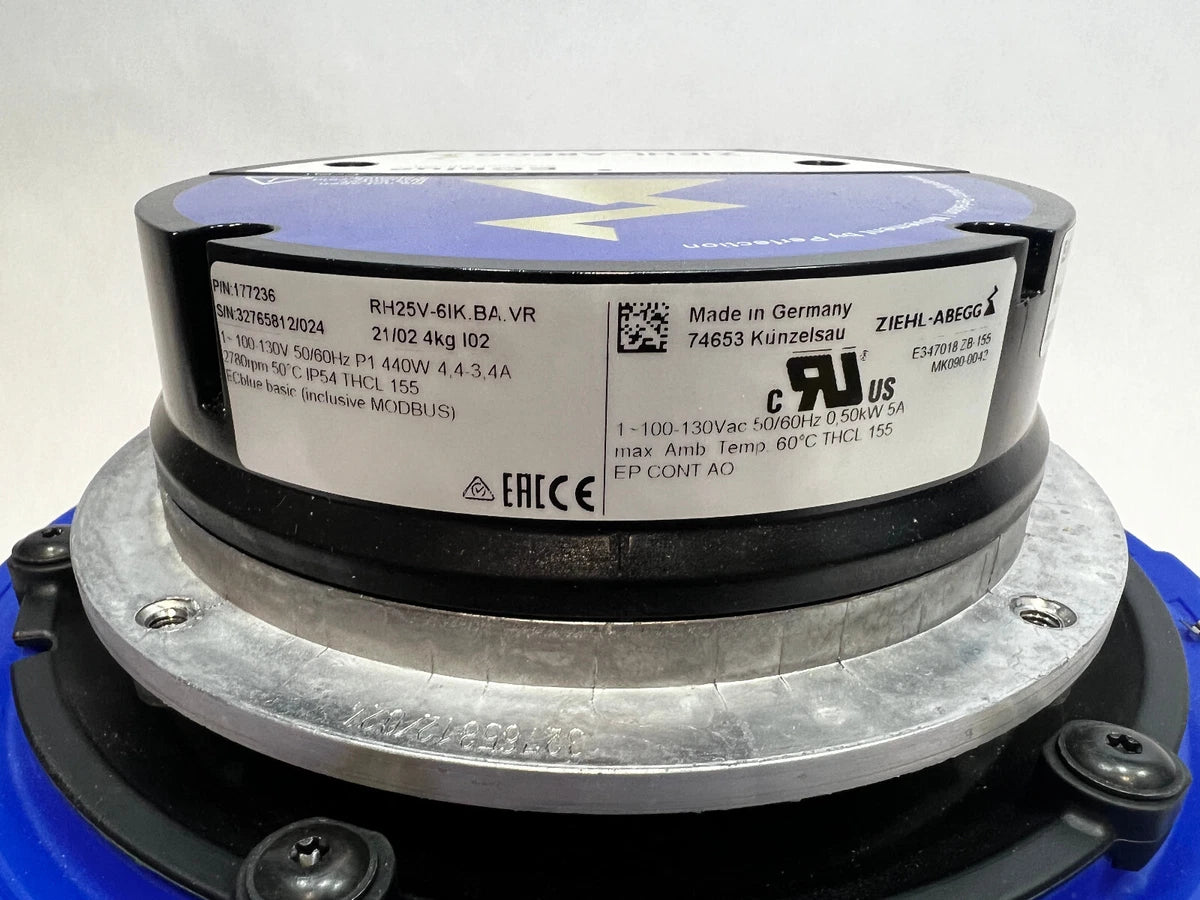 Ziehl-Abegg RH25V-6IK.BA.VR ECBlue 100-130VAC 2780RPM Centrifugal Fan Art#177236