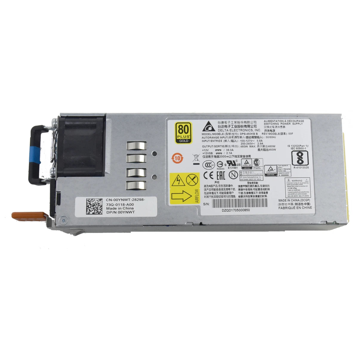 Dell EMC S4048-ON 460W AC PSU Reverse Airflow 80+ Gold Hot Plug - JT7TX 0YNWT