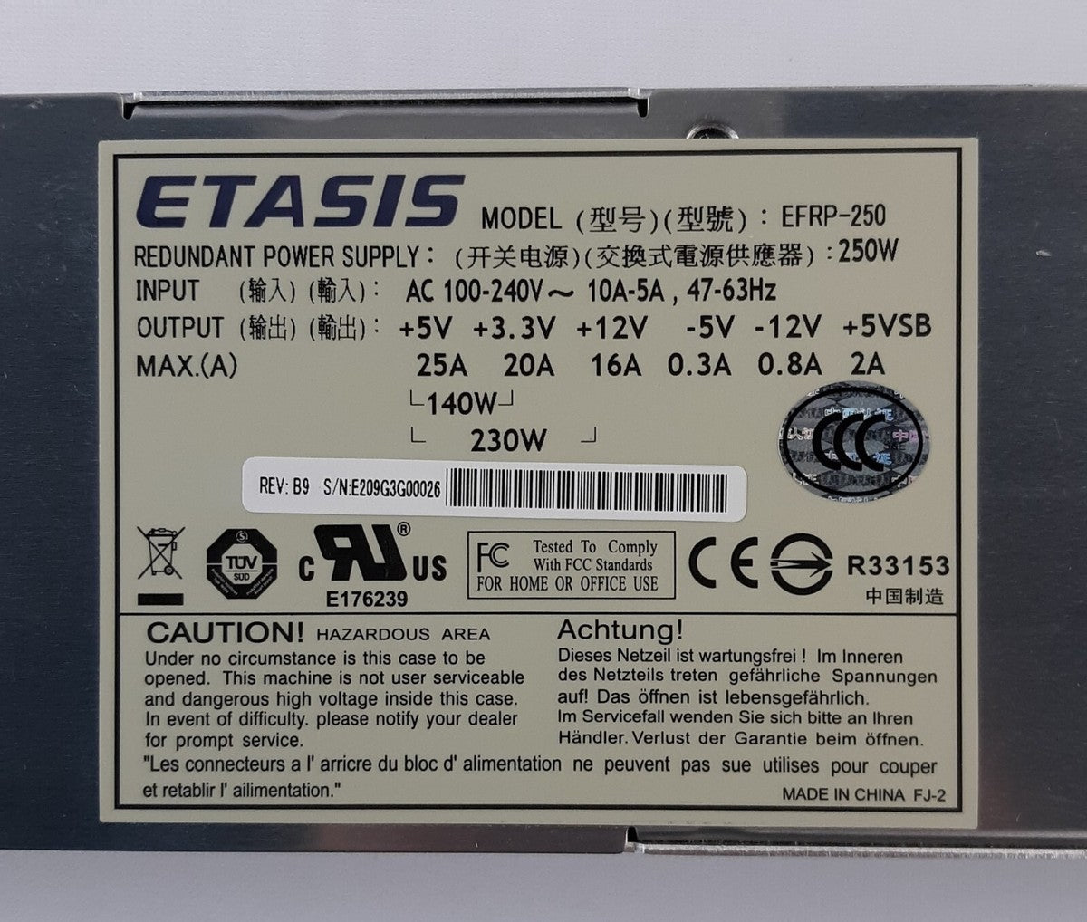 Etasis EFRP-250 Power Supply