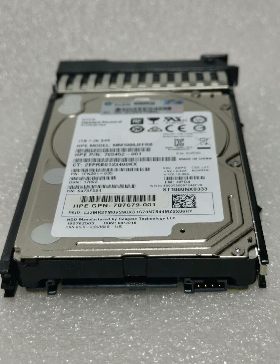 HPE 787652-001 MSA 1TB 12Gb/s SAS 7.2K 2.5" 512E MIDLINE HARD DRIVE J9F50A HDD