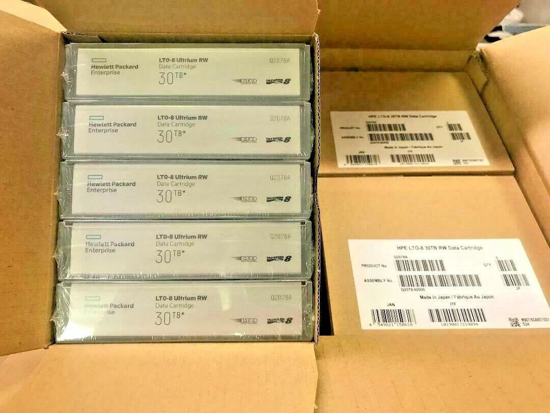 HP/ HPE LTO-8 Tape Cartridge (20 PACK #Q2078A Ultrium 30TB - Brand New