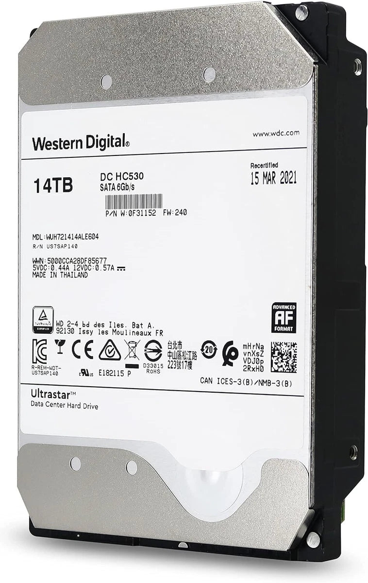 WD Ultrastar DC HC530 14TB SATA 6G 3.5" 7200RPM Enterprise HDD - WUH721414ALE604