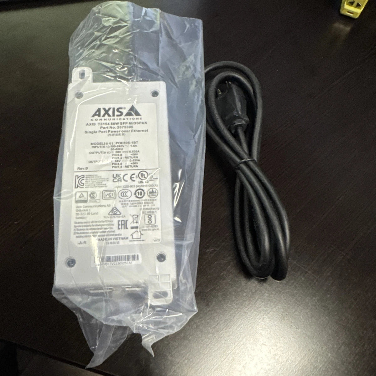 AXIS COMMUNICATION, 5901-001-01, T8154 60W SFP MIDSPAN, POE60S-1BT 56V, Free Shi