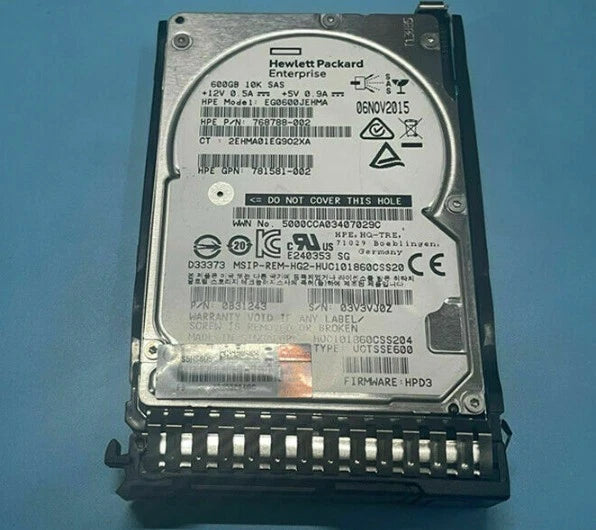 781516-B21 HP 600GB 12G SAS 10K SFF 2.5" SC HDD 781577-001