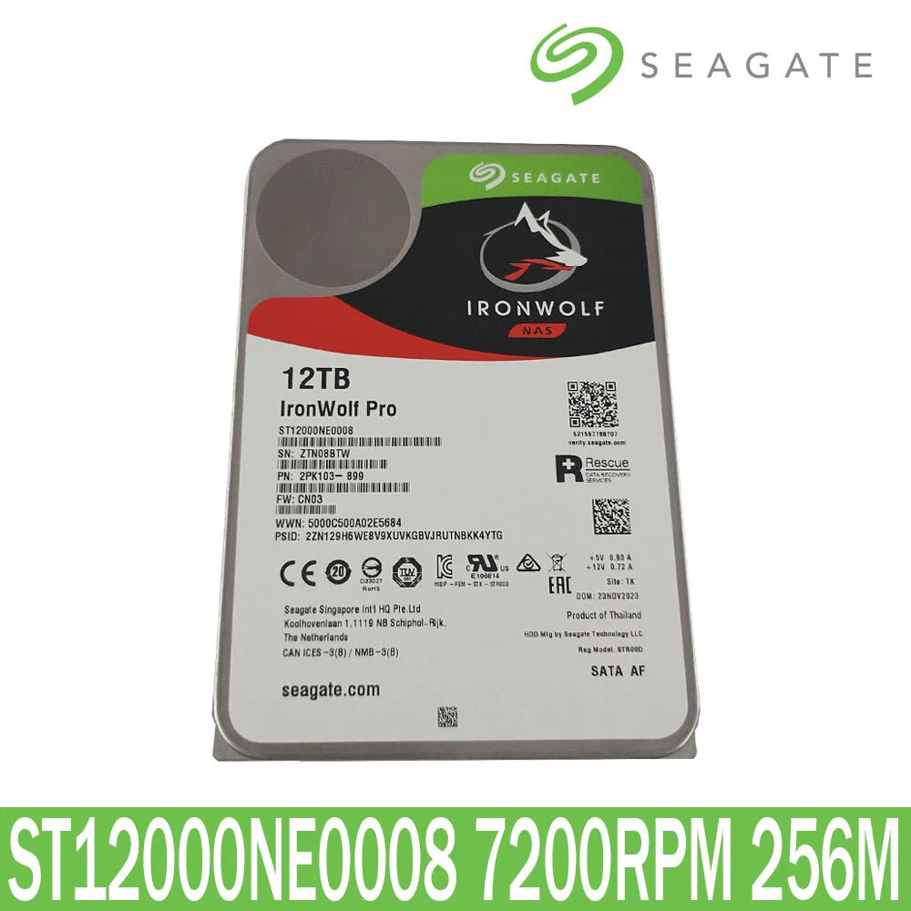 Seagate IronWolf Pro 10TB/12TB/14TB/16TB 7200RPM 256MB 6Gb/s 3.5" SATA3 HDD