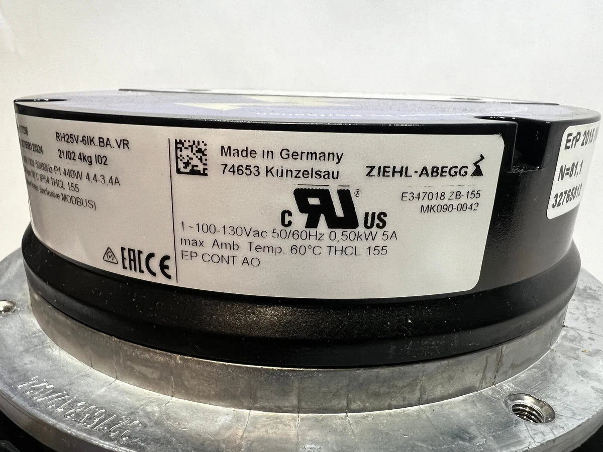 Ziehl-Abegg RH25V-6IK.BA.VR ECBlue 100-130VAC 2780RPM Centrifugal Fan Art#177236
