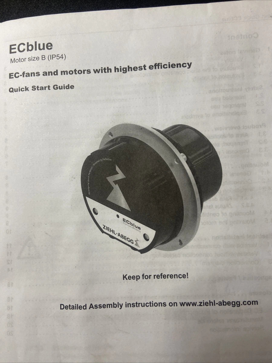 Ziehl-Abegg RH35V-6IK.BD.VR 110 V AC Centrifugal Fan 2500 CFM, Germany