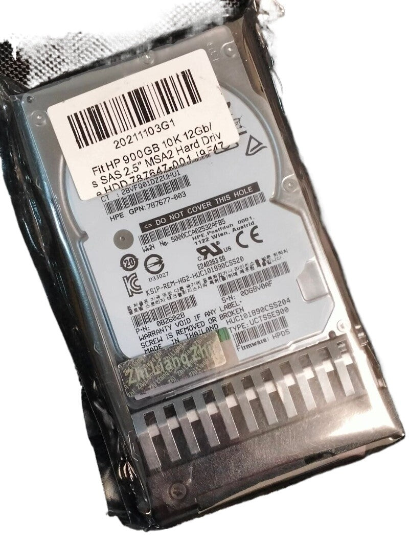 Fit 900GB 10K 12Gb/s SAS 2.5" MSA2 Hard Drive HDD 787647-001 J9F47A