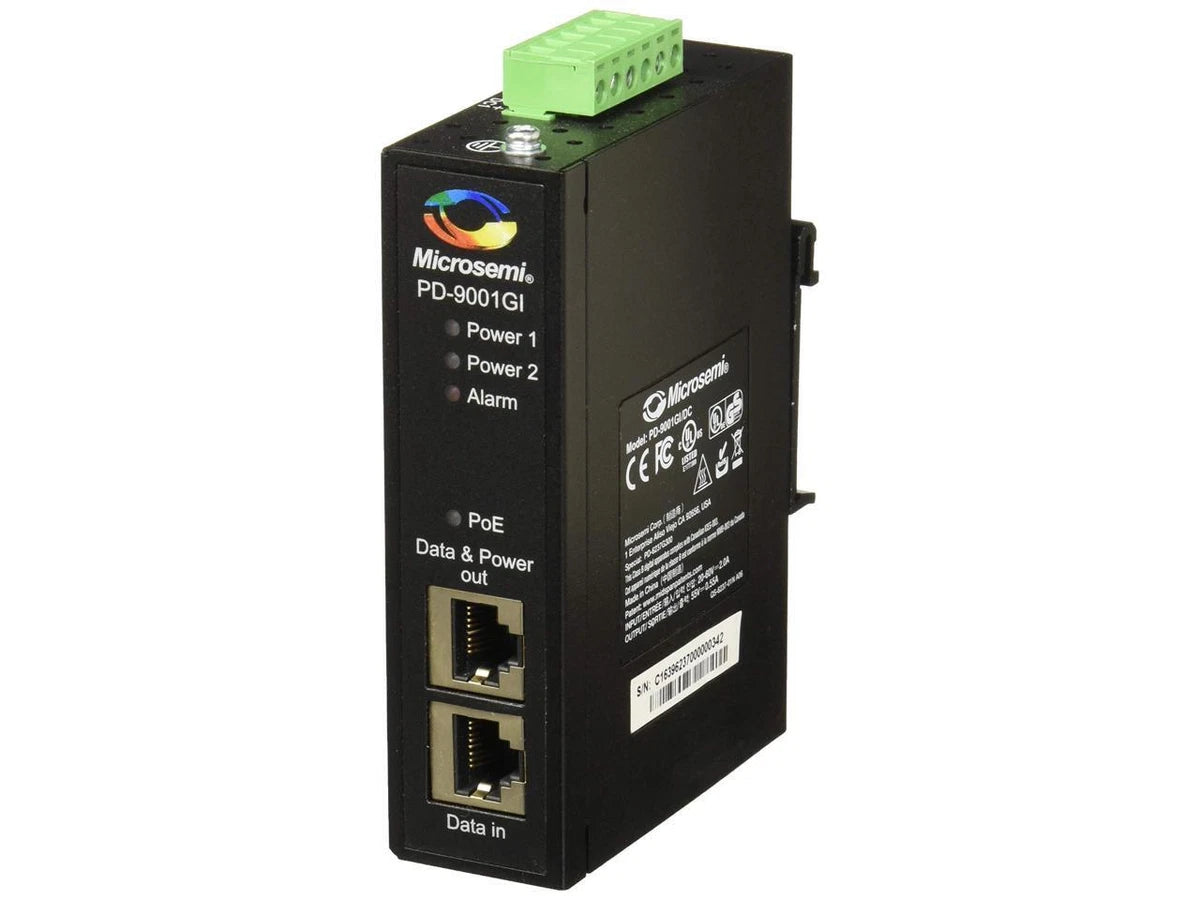 Microchip PD-9001GI/DC - PoE injector (DIN rail mountable) - DC 20 - 60 V - 30|256645998504