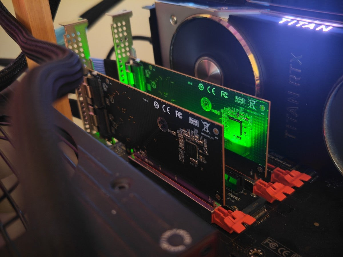 Custom 4x NVIDIA TESLA V100 16GB SXM2 to 2x PCIe x16 64G VRAM AI Compute Node
