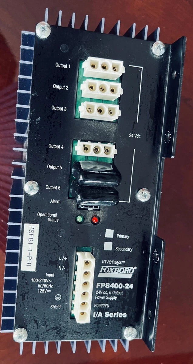 Foxboro FPS400-24 Power Supply P0922YU input 100-240 VAC/125 Vdc out put 24 vdc