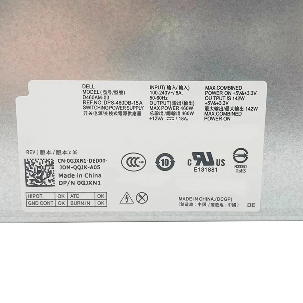 For DELL XPS 8910 8920 8300 8900 8700 8500 R5 460W D460AM-03 PSU Power Supply