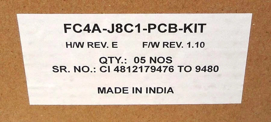 FCAA-J8C1-PCB-KIT Circuit Board HW Rev E, FW Rev 1.10 Power Supply/Control Mod