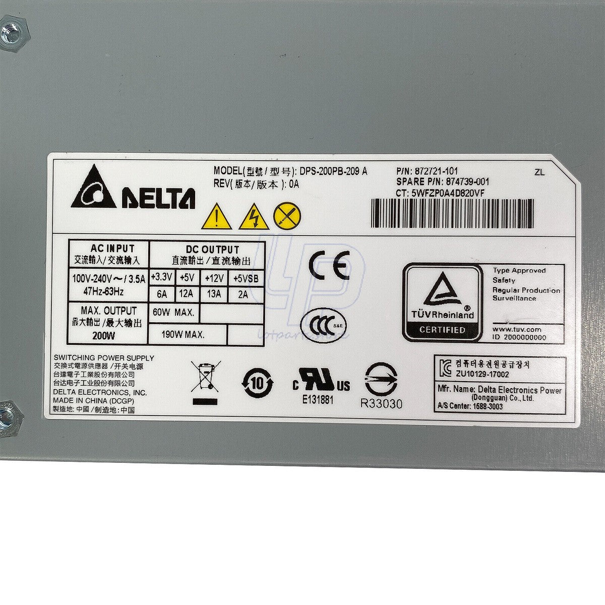 Delta 200 Watt Server Power Supply DPS-200PB-209 A For HP Microserver G10