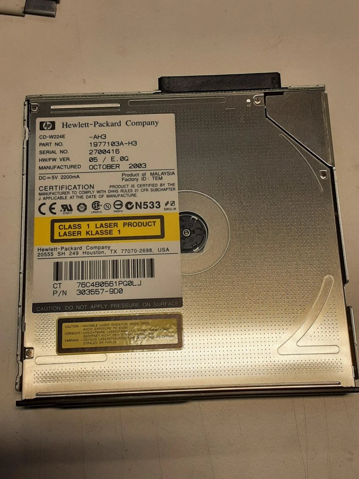 HP / Teac CD-W224E CD-W224E-AH3 Slim IDE Multi-Bay 24x10x24 CD-RW Drive Burner
