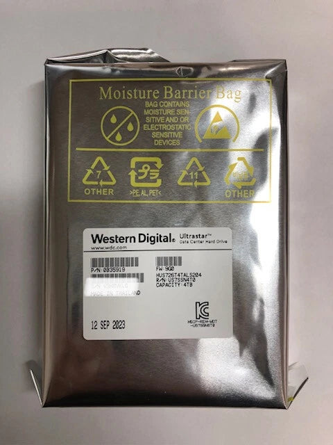 WD Ultrastar HUS726T4TALS204 4TB 7.2K 3.5" 12Gbps SAS Hard Drive - Brand New