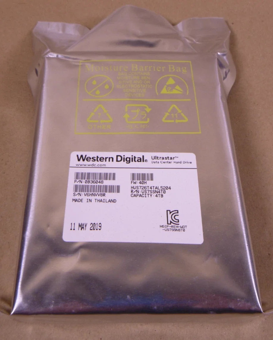 HGST / Western Digital 4TB HUS726T4TAL5204 (0B36048) Ultrastar ES 3.5" SAS 256MB 72000RPM 512E SE P3 7K6 Hard Drive