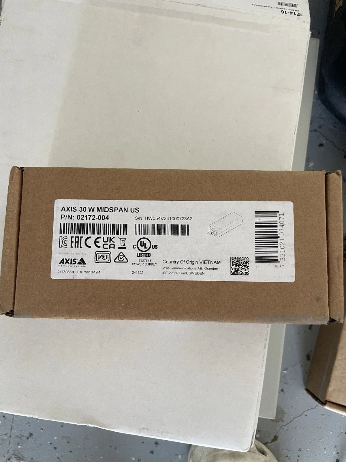 AXIS 30 W MIDSPAN USP/N: 02172-004S/N: HW054V241000723A2