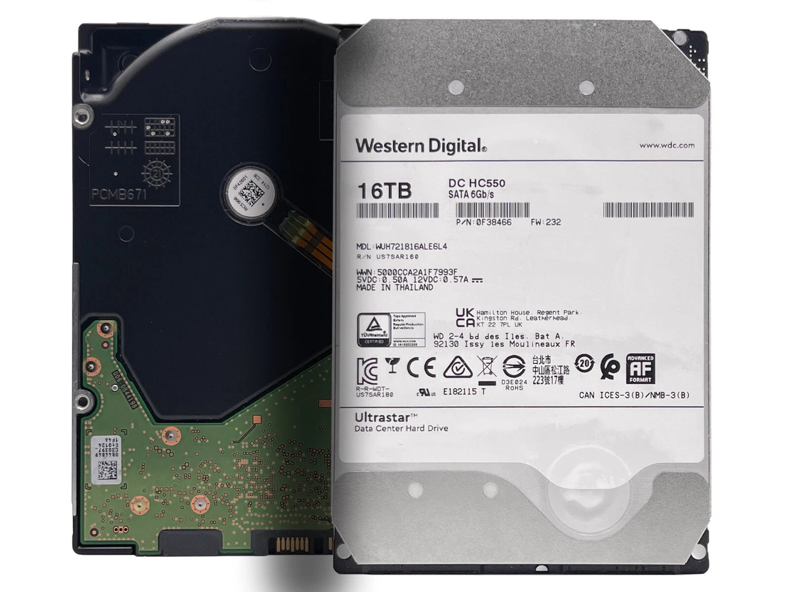 WD Ultrastar DC HC550 16TB SATA 6G 3.5" 7200RPM Enterprise HDD - WUH721816ALE6L4