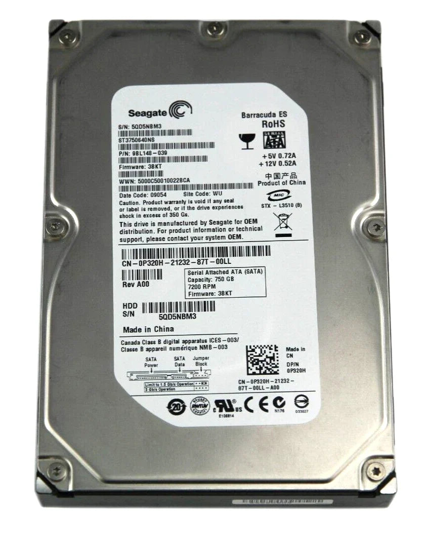 Seagate 750GB ES 7200rpm 16MB Cache SATA 3.0Gb/s 3.5" Internal Hard Drive - ST3750640NS (Like New)