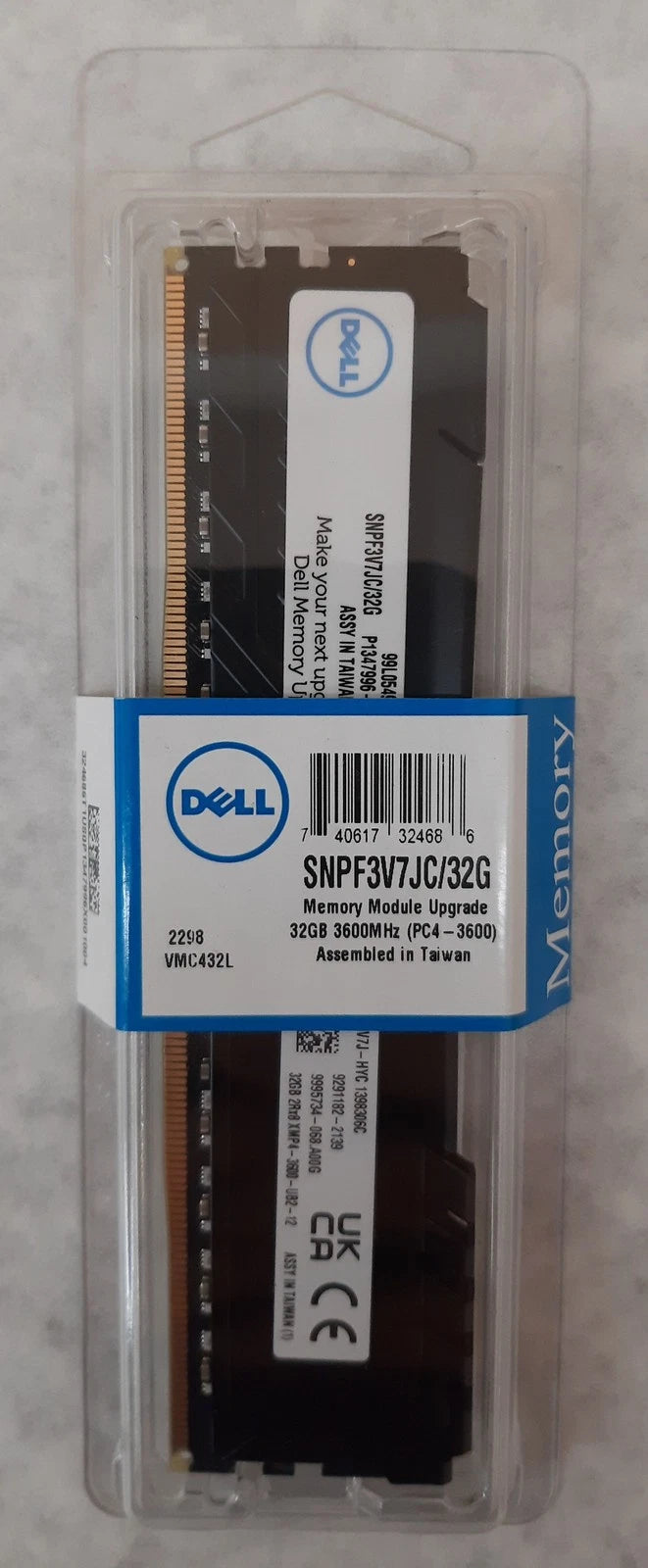 Dell Memory Module Upgrade 32GB DDR4 UDIMM P/N SNPF3V7JC/32G